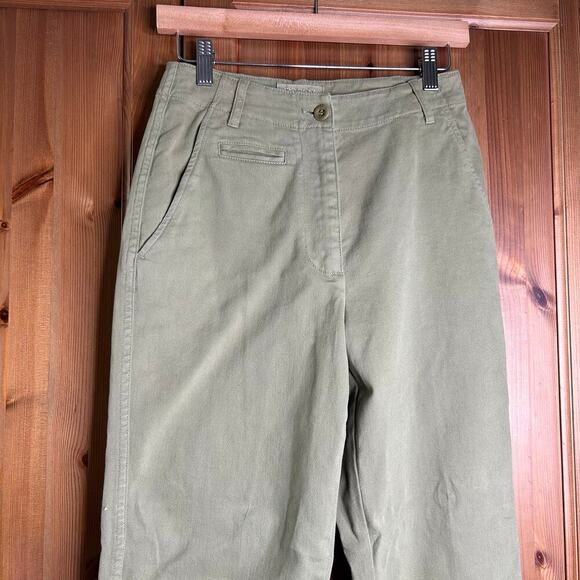 Toast Green Trouser Pants Women’s 8 Utility Canvas Minimalist Chic Career Work - Picture 2 of 8